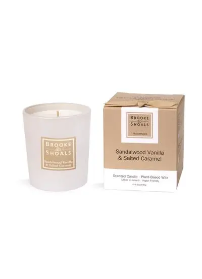 White cutout shot with candle and Packaging